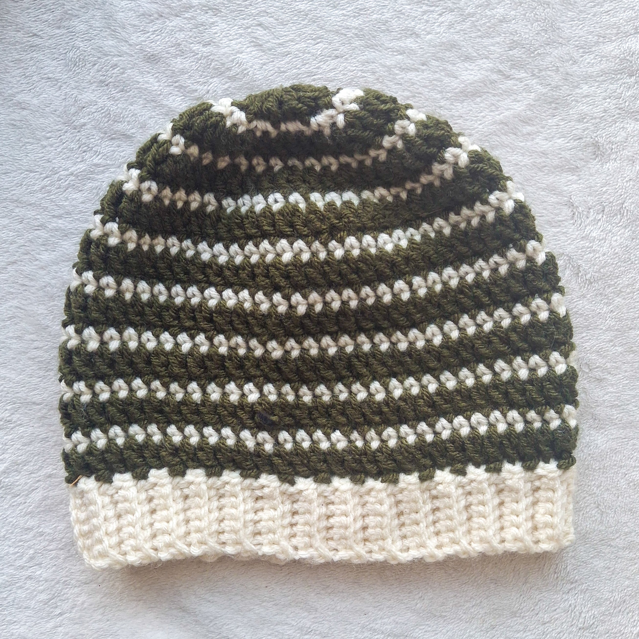 Green Striped Beanie